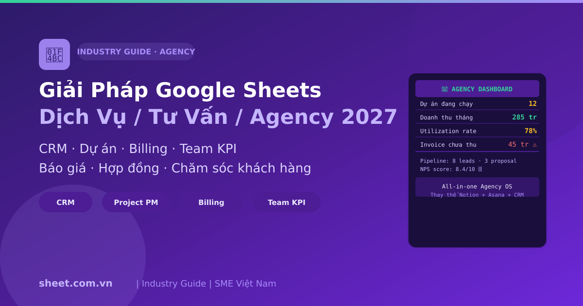 Giải Pháp Google Sheets Cho Ngành Dịch Vụ Tư Vấn và Agency 2027: Quản Lý Dự Án và Khách Hàng