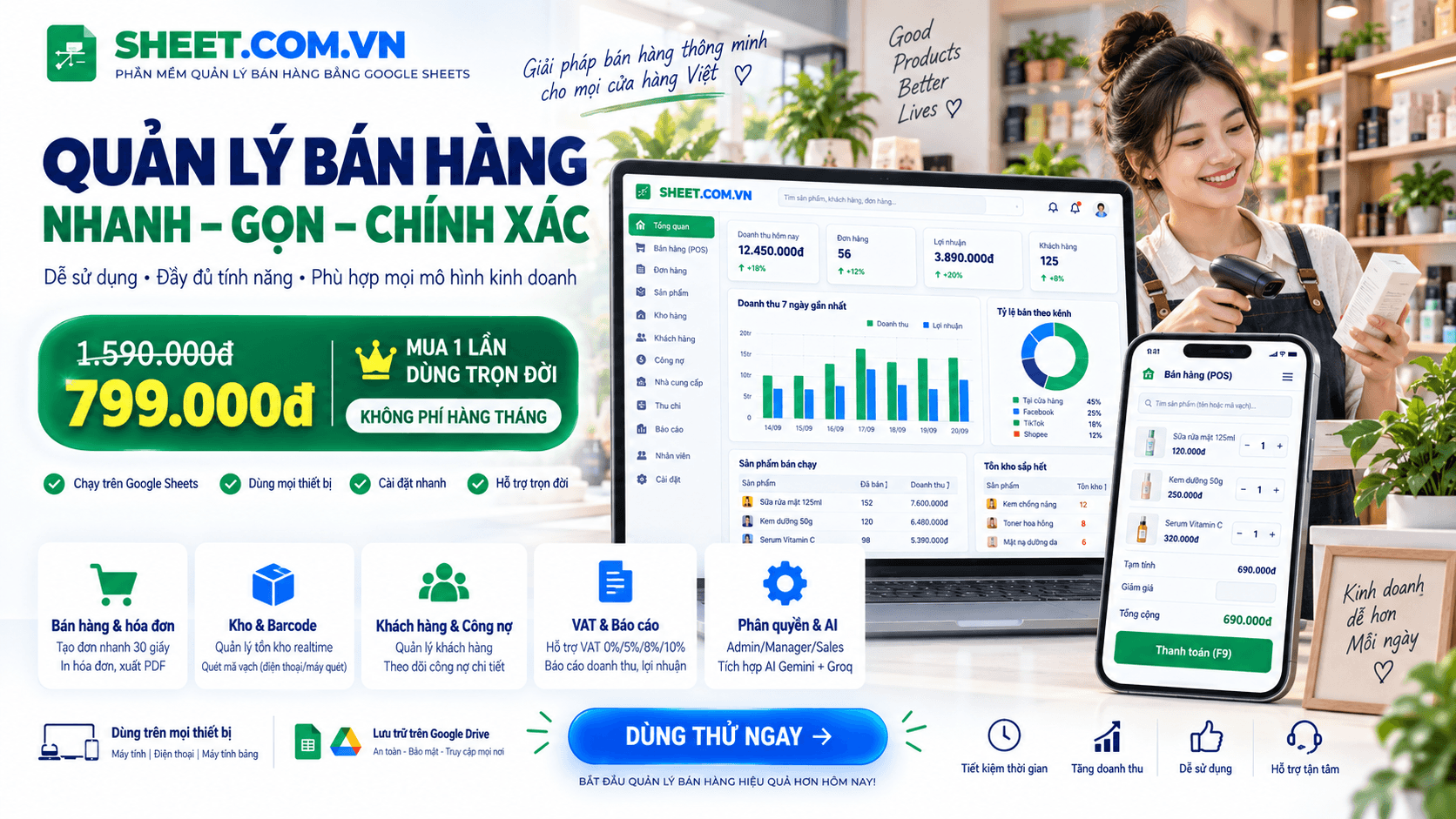 Phần Mềm Quản Lý Bán Hàng Bằng Google Sheets