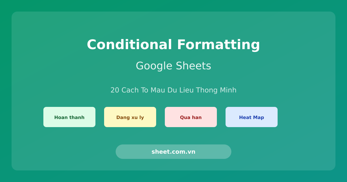 Conditional Formatting Google Sheets - 20 Cách Tô Màu Dữ Liệu Thông Minh 2026