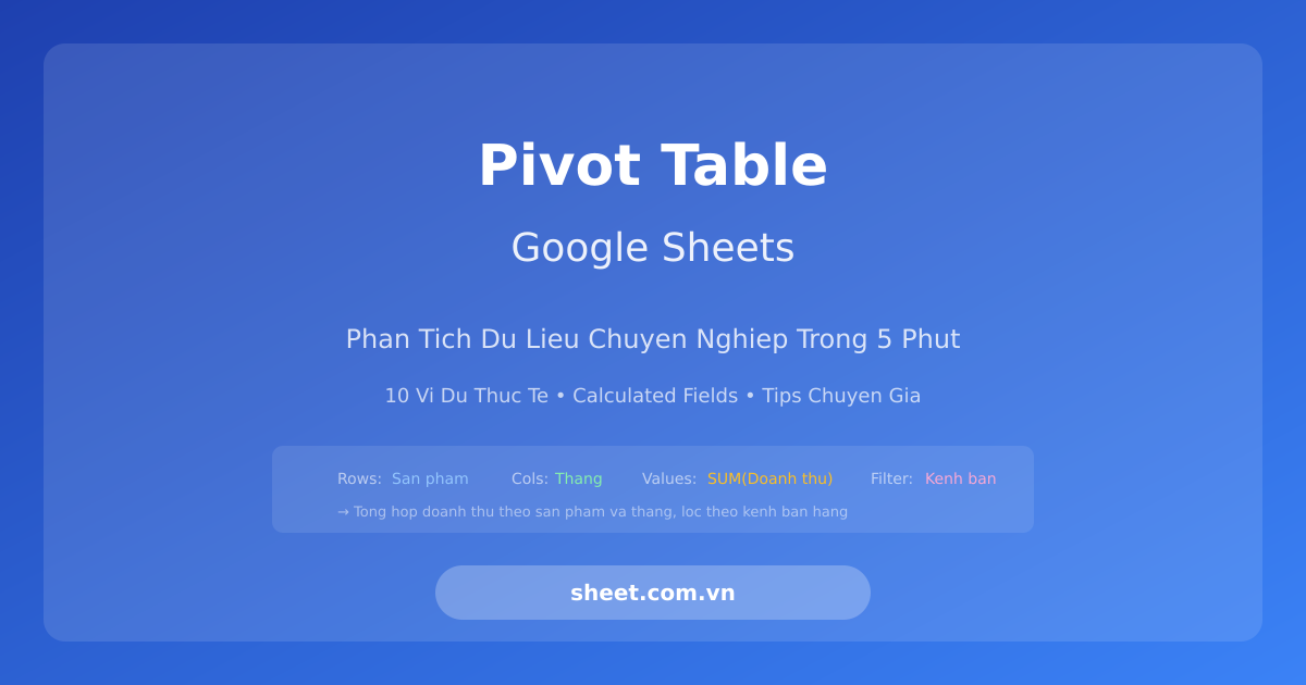Pivot Table Google Sheets - Phân Tích Dữ Liệu Chuyên Nghiệp Trong 5 Phút