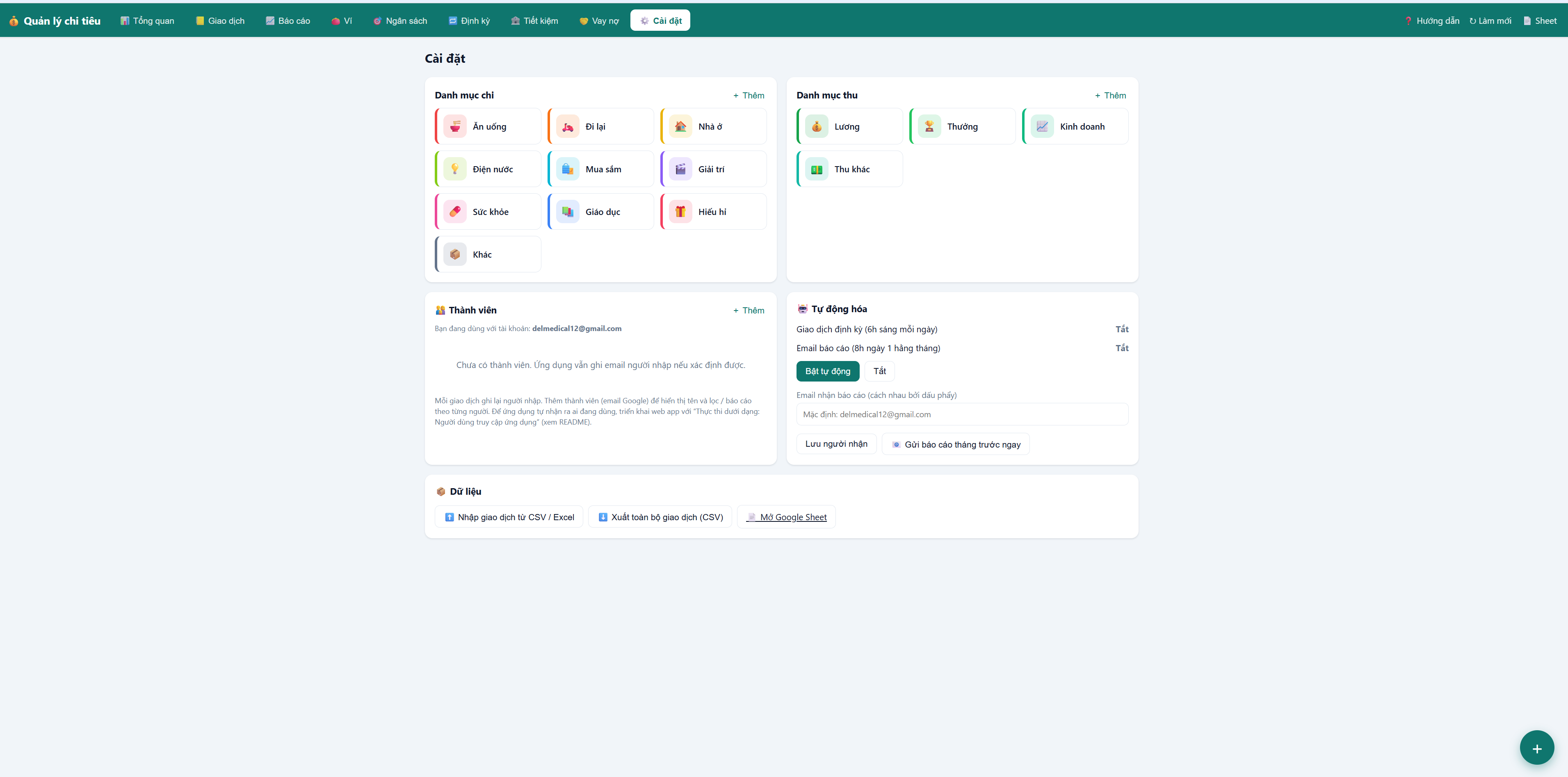 Phần Mềm Quản Lý Chi Tiêu Cá Nhân & Gia Đình google sheet - ảnh 10