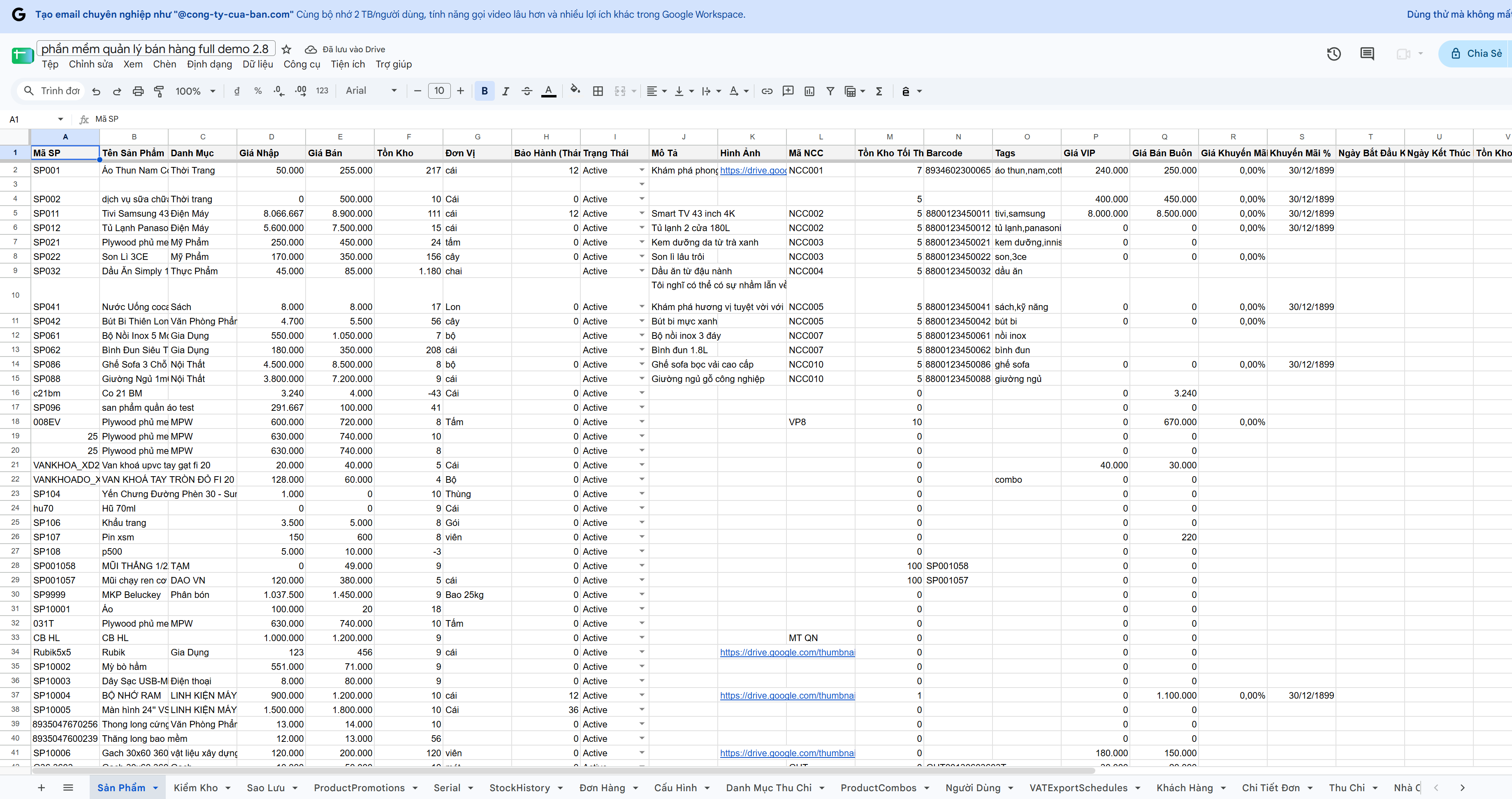 Phần Mềm Quản Lý Bán Hàng Bằng Google Sheets - ảnh 3