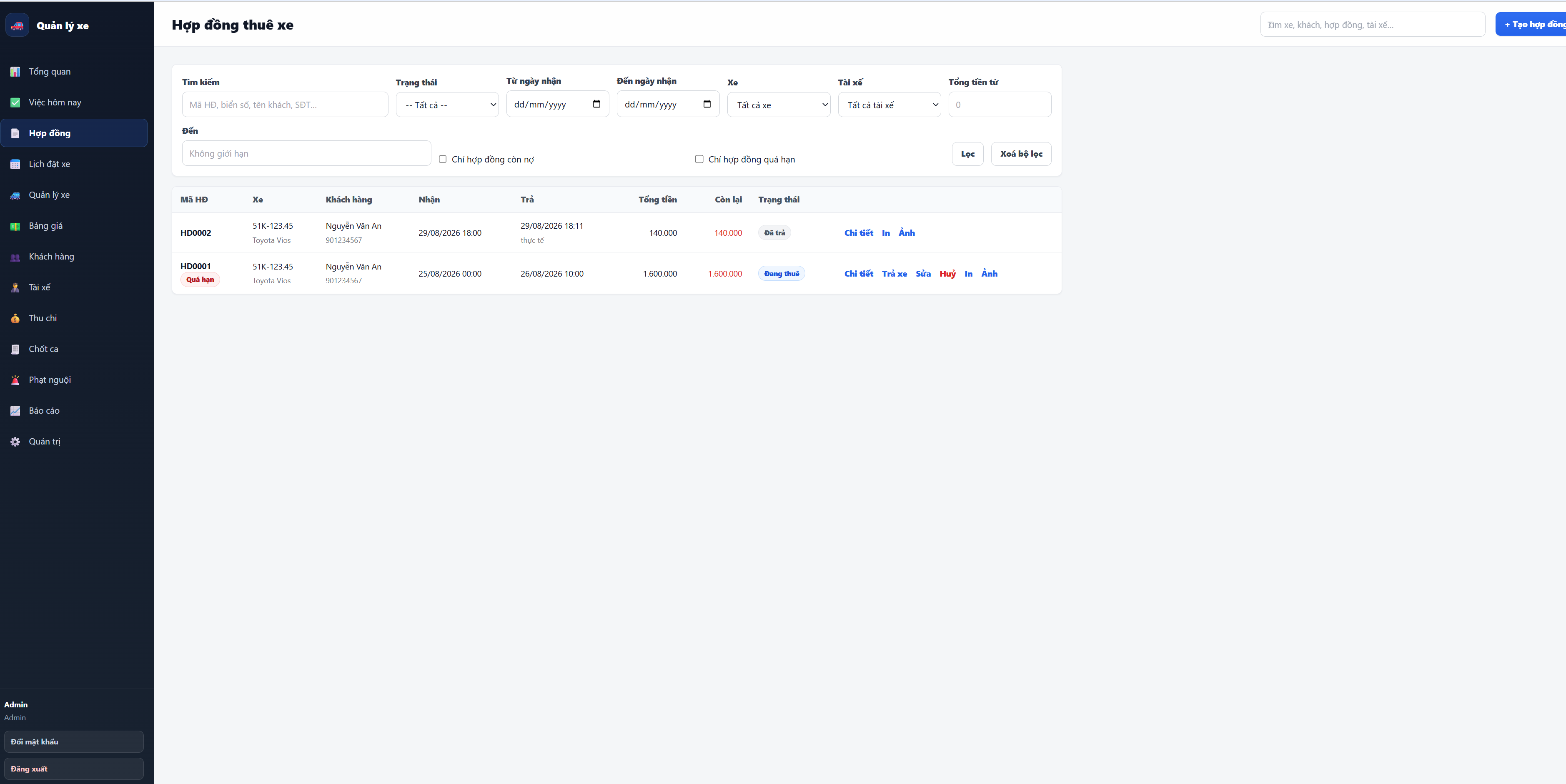Phần Mềm Quản Lý Cho Thuê Xe google sheet - ảnh 3